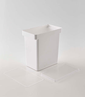 White Airtight Food Storage Container disassembled on white background by Yamazaki Home. view 8