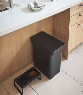 Aerial view of black Airtight Food Storage Container next to Pet Food Bowl in kitchen by Yamazaki Home. view 10