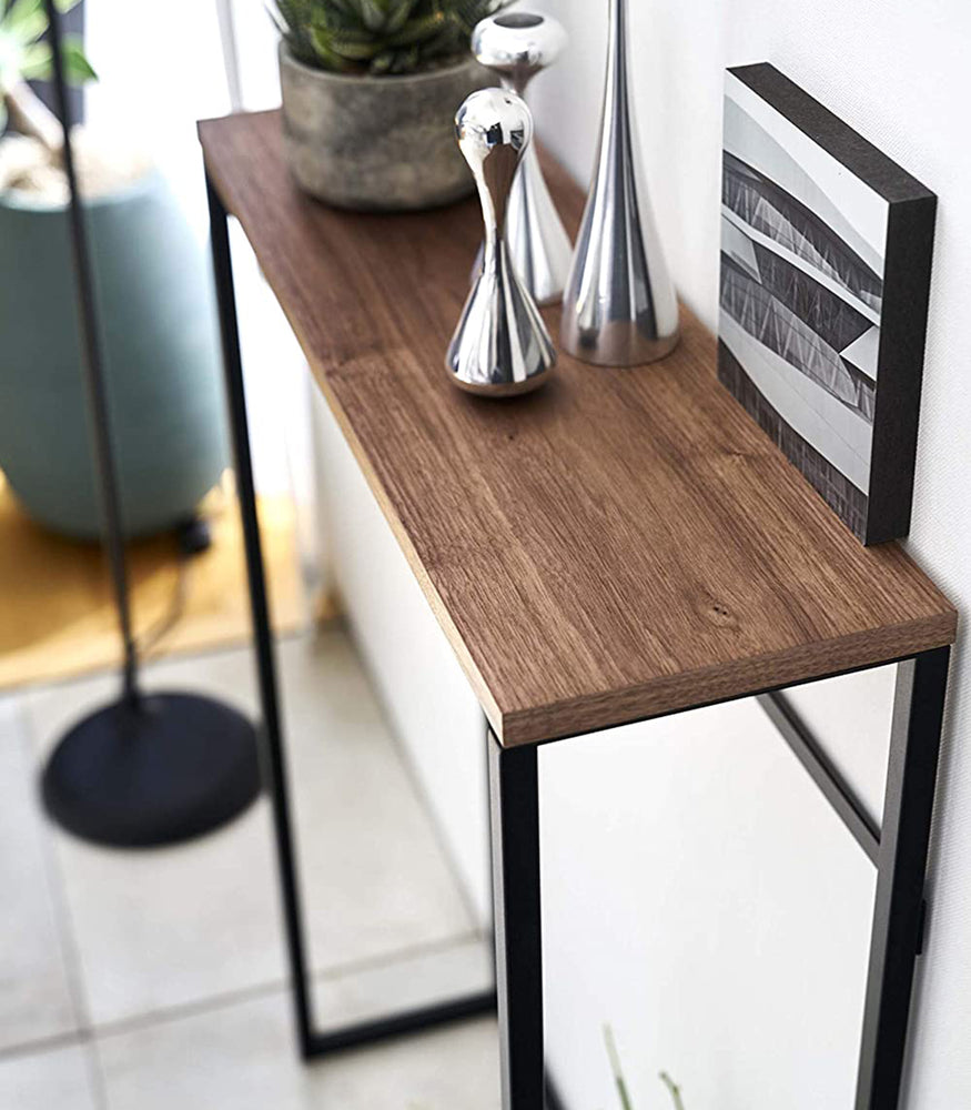 View 13 - Aerial view of Narrow Entryway Console Table by Yamazaki Home.