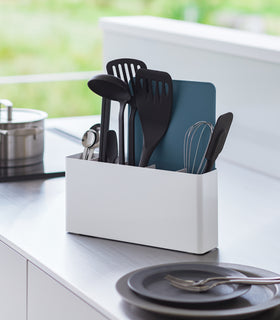 Utensil & Thin Cutting Board Holder - Steel view 2