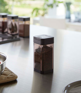 Black Yamazaki Home Spice Jar closed on a table view 10