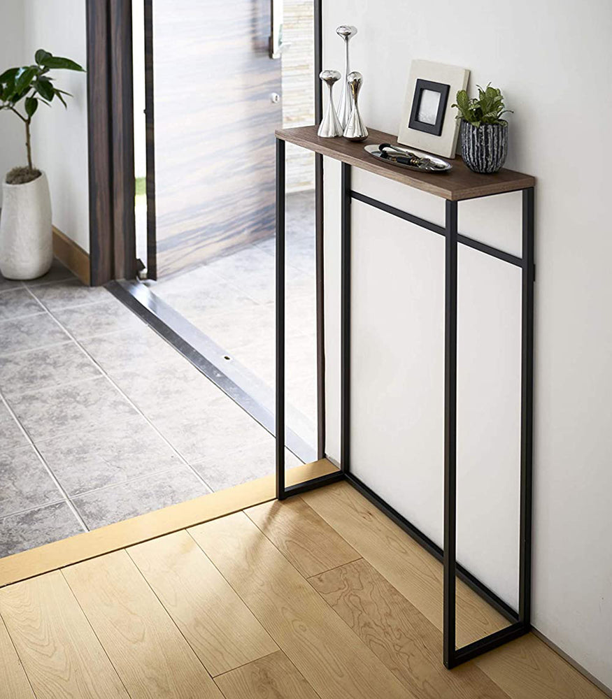 View 10 - Yamazaki Home Narrow Entryway Console Table in the entryway. 