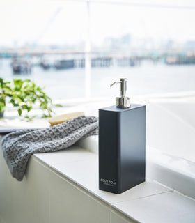 Black Body Soap Dispenser in bathroom by Yamazaki Home. view 27