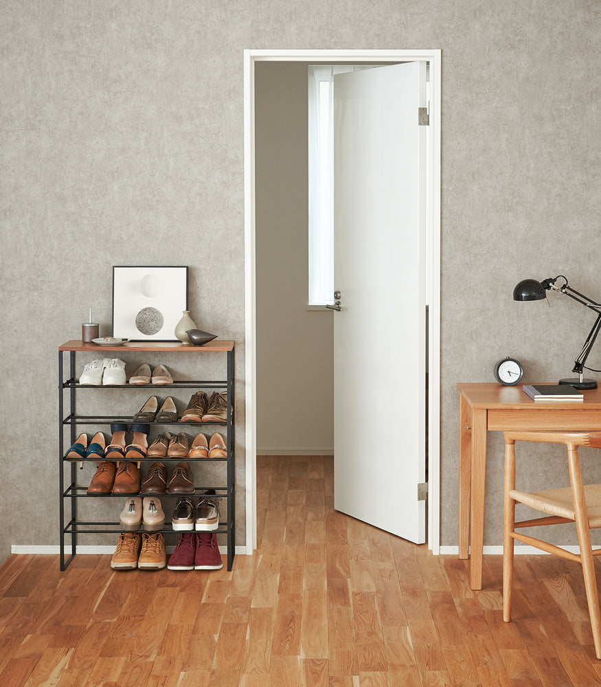 View 11 - Front view of Shoe Rack in bedroom entryway by Yamazaki Home.