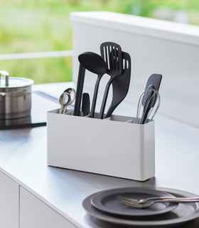 Utensil & Thin Cutting Board Holder - Steel view 3